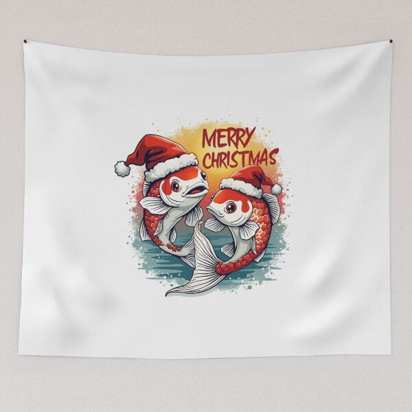 Item preview, Two koi fish merry christmas, designed and sold by jkrphoto.
