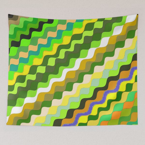 Aperçu de l'œuvre Ondes fractales angulaires multicolores abstraites 11 créée et vendue par SXW Designs.