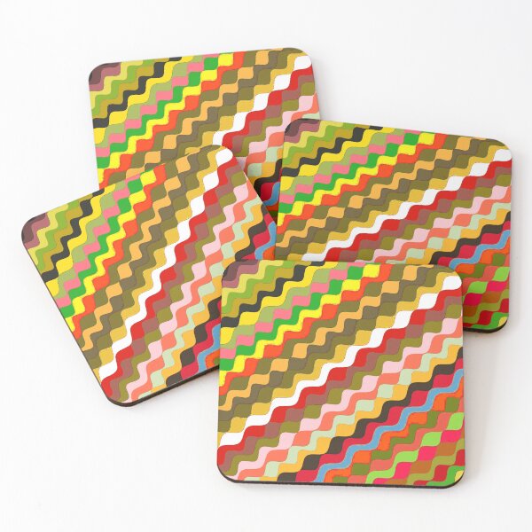 Aperçu de l'œuvre Ondes fractales angulaires multicolores abstraites 12 créée et vendue par SXW Designs.