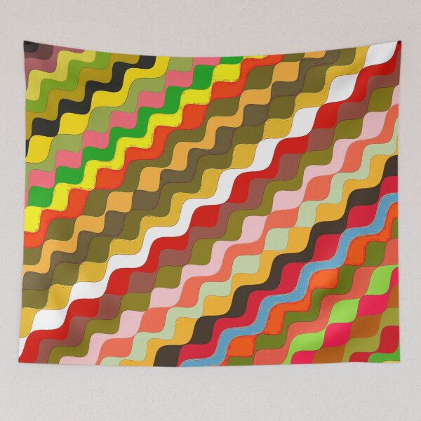 Aperçu de l'œuvre Ondes fractales angulaires multicolores abstraites 12 créée et vendue par SXW Designs.