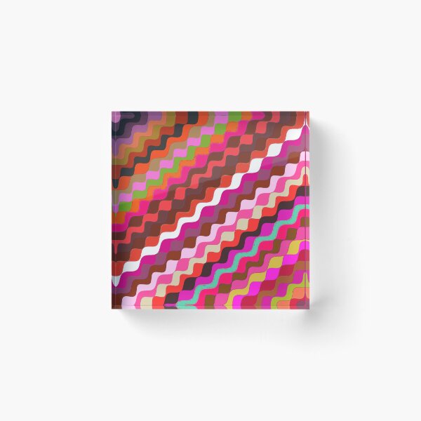 Aperçu de l'œuvre Ondes fractales angulaires multicolores abstraites 13 créée et vendue par SXW Designs.