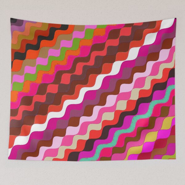 Aperçu de l'œuvre Ondes fractales angulaires multicolores abstraites 13 créée et vendue par SXW Designs.