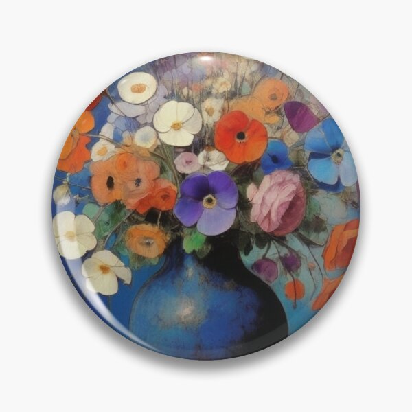 Item preview, Colorful Flowers In Blue Vase - Printable Poster Art designed and sold by Sulthansstore1.