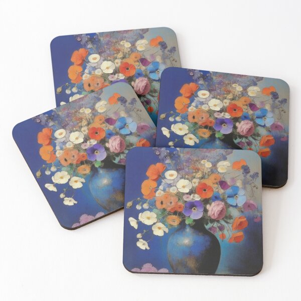 Item preview, Colorful Flowers In Blue Vase - Printable Poster Art designed and sold by Sulthansstore1.