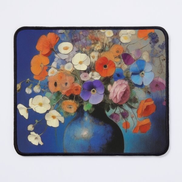 Item preview, Colorful Flowers In Blue Vase - Printable Poster Art designed and sold by Sulthansstore1.
