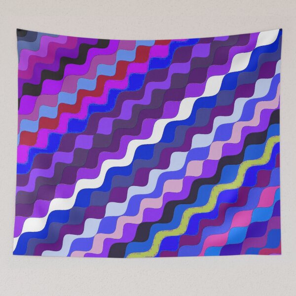 Aperçu de l'œuvre Ondes fractales angulaires multicolores abstraites 14 créée et vendue par SXW Designs.