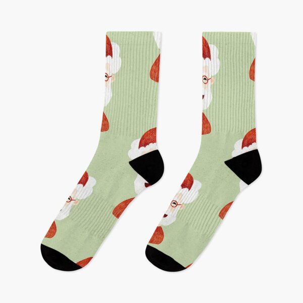 Item preview, Cute smiling Santa character illustration pattern on green background. Cozy traditional Christmas. designed and sold by helga-wigandt.