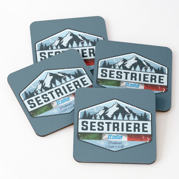 Item preview, Sestriere Italy Skiing Italian Alps Sticker T-Shirt 01 designed and sold by OuterShellUK.