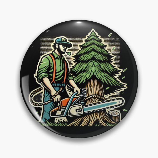 Item preview, Lumberjack with Chainsaw Rustic Artwork for Arborists designed and sold by IceBathDESIGNS.