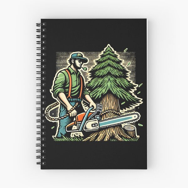 Item preview, Lumberjack with Chainsaw Rustic Artwork for Arborists designed and sold by IceBathDESIGNS.