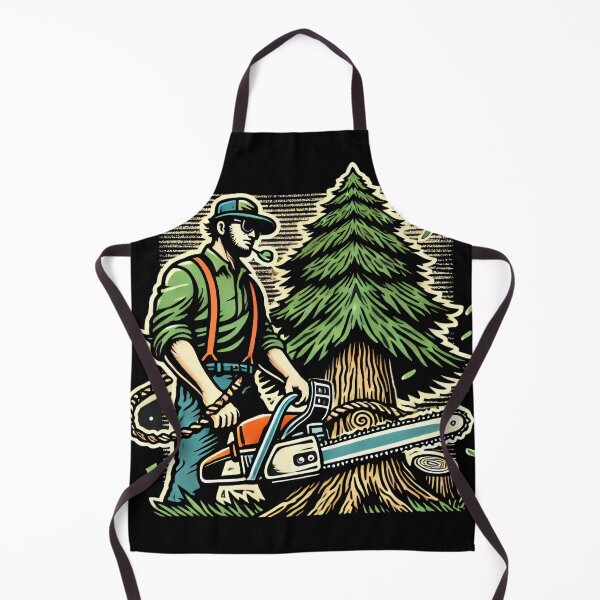 Item preview, Lumberjack with Chainsaw Rustic Artwork for Arborists designed and sold by IceBathDESIGNS.