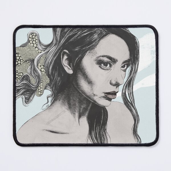 Item preview, Altered Course pop art | asian woman portrait with doodles designed and sold by Marco Paludet.