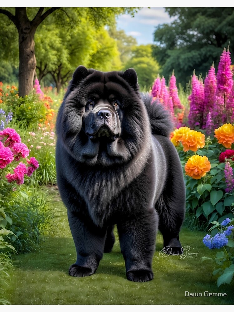 Thumbnail 2 of 2, Greeting Card, Bear Black Chow Chow Dog Portrait Painting designed and sold by DawnG35105.