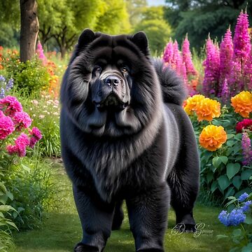 Artwork thumbnail, Bear Black Chow Chow Dog Portrait Painting by Heart and Soul Studio