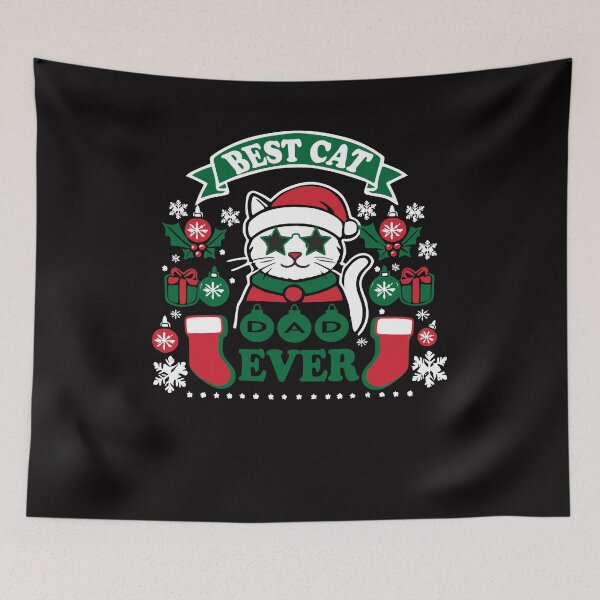 Item preview, Best Cat Dad Ever Christmas Cat Design designed and sold by JustBeeAwesome.