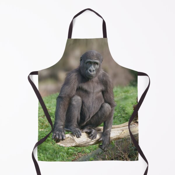 Item preview, Basoko the Young Gorilla Sitting on a Log designed and sold by rawshutterbug.