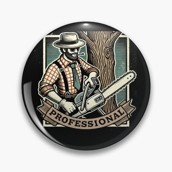 Item preview, Lumberjack with Chainsaw Rustic Artwork for Arborists designed and sold by IceBathDESIGNS.
