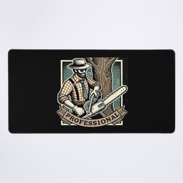Item preview, Lumberjack with Chainsaw Rustic Artwork for Arborists designed and sold by IceBathDESIGNS.