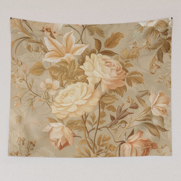 Item preview, Antique Floral Wallpaper designed and sold by whitecat23.
