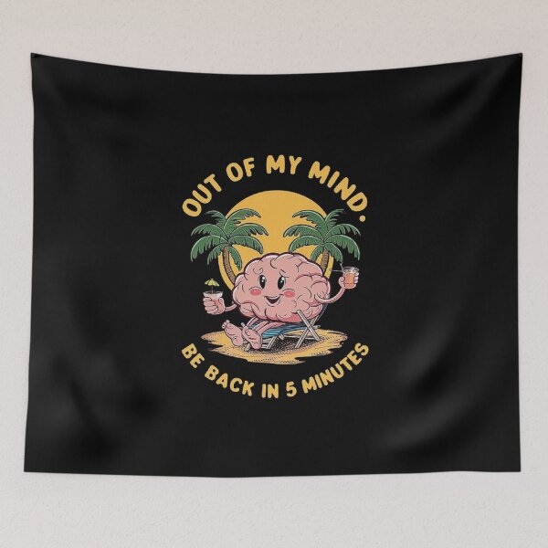 Item preview, Funny Brain Vacation Design - Out of My Mind Beach Illustration designed and sold by love3617.