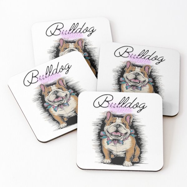 Artikelvorschau, Bulldog Mom Pink und Teal Ribbon - Englische Bulldogge entworfen und verkauft von Smix Pixels.