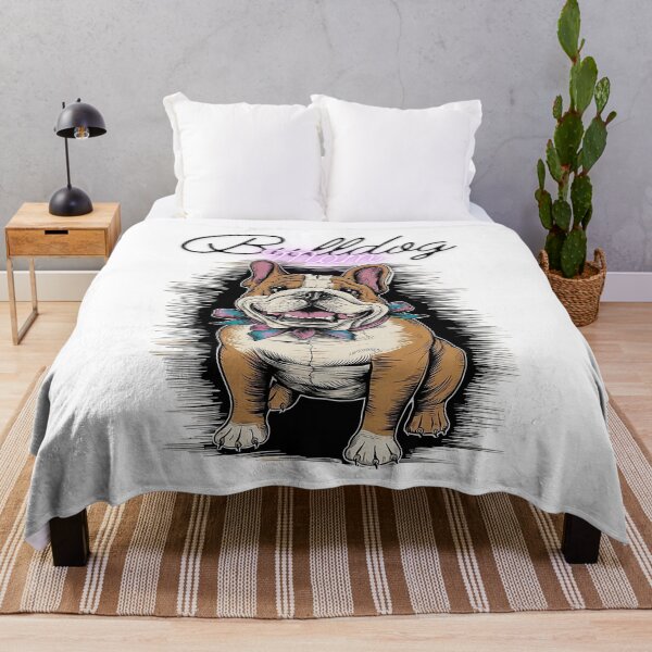 Artikelvorschau, Bulldog Mom Pink und Teal Ribbon - Englische Bulldogge entworfen und verkauft von Smix Pixels.