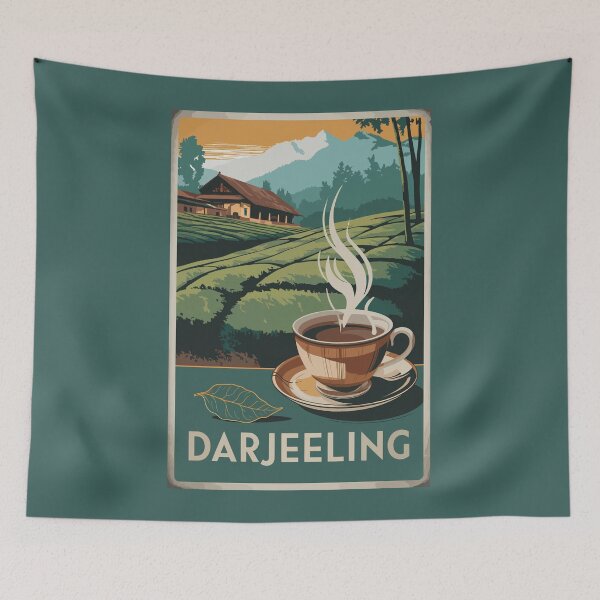 Item preview, Darjeeling India Tea Travel Art Vintage designed and sold by KrisSidDesigns.