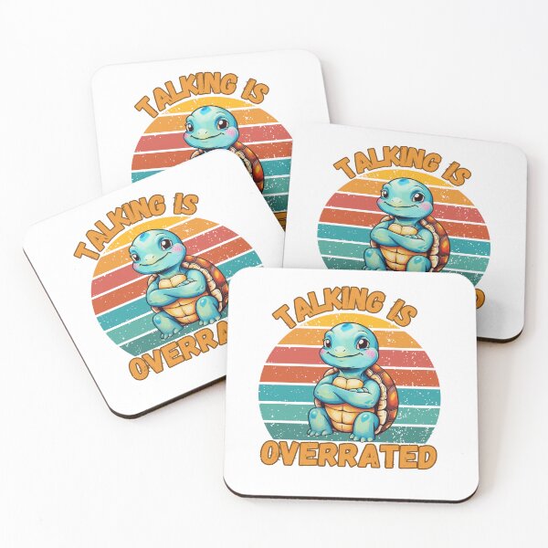 Item preview, Talking Is Overrated - Cute Turtle Introvert Humor designed and sold by JCRockDesign.