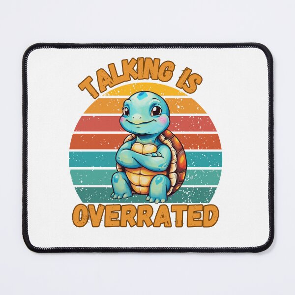 Item preview, Talking Is Overrated - Cute Turtle Introvert Humor designed and sold by JCRockDesign.