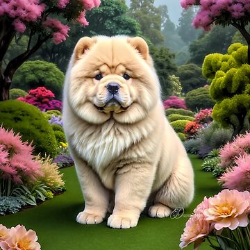 Artwork thumbnail, Gilda Cream Chow Chow Puppy Portrait Painting by Heart and Soul Studio
