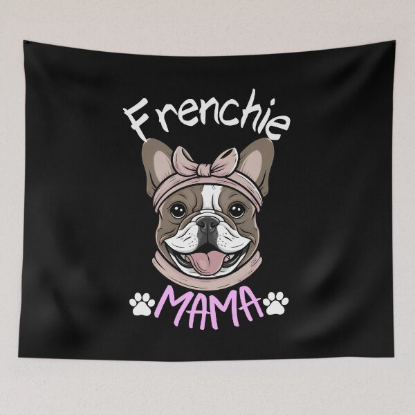 Artikelvorschau, Frenchie Mama Pink Ribbon – Süße französische Bulldogge entworfen und verkauft von Smix Pixels.