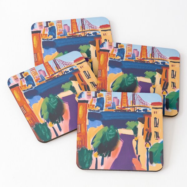 Item preview, San Francisco Golden Gate and Streets in Fauvist Artistic Style designed and sold by Moisky Art.