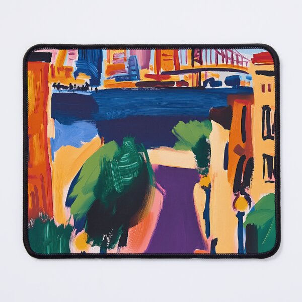 Item preview, San Francisco Golden Gate and Streets in Fauvist Artistic Style designed and sold by Moisky Art.