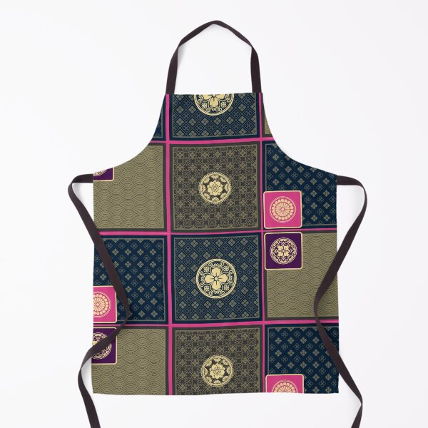 Aperçu de l'œuvre Furoshiki Floral Kamon Patchwork Denim créée et vendue par urrin DESIGN.