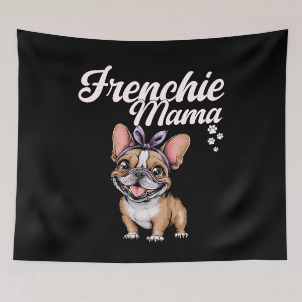 Artikelvorschau, Frenchie Mama Purple Ribbon - Süße französische Bulldogge entworfen und verkauft von Smix Pixels.