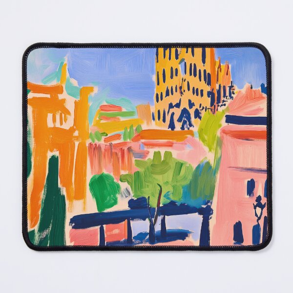 Item preview, Barcelona Sagrada Familia and Skyline in Fauvist Artistic Style designed and sold by Moisky Art.