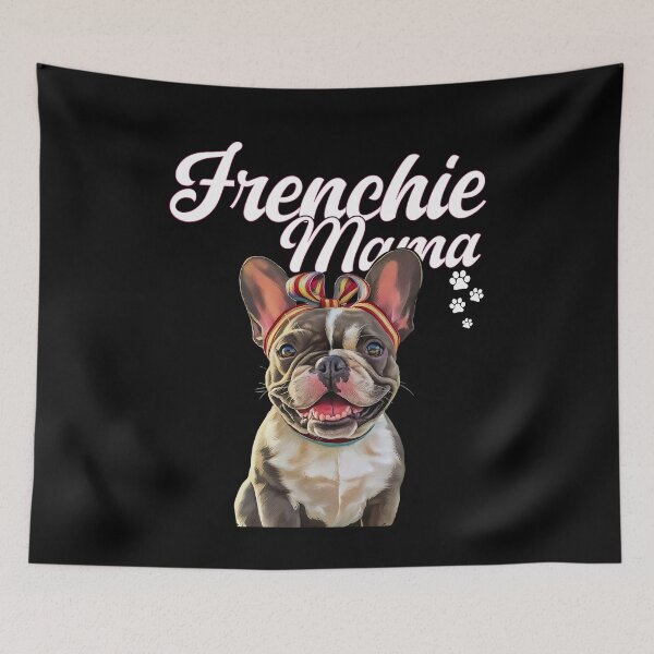 Artikelvorschau, Frenchie Mama Purple Ribbon - Süße französische Bulldogge entworfen und verkauft von Smix Pixels.