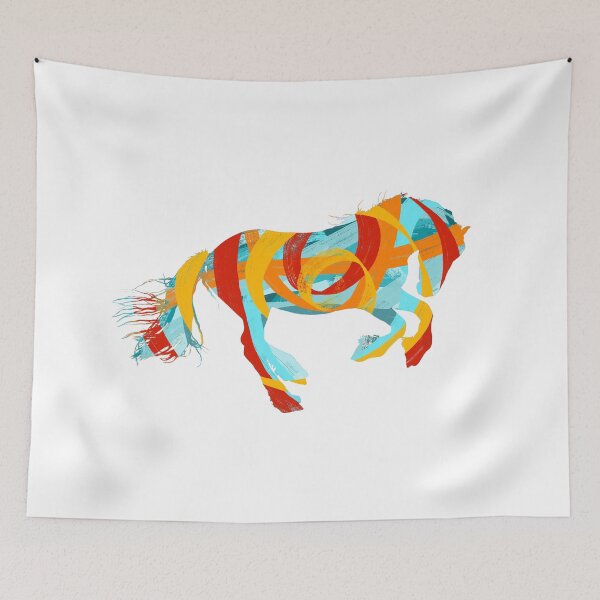 Item preview, Colorful Brush Stroke Horse Silhouette designed and sold by OryPhotography.