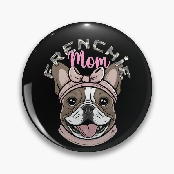 Artikelvorschau, Frenchie Mama Purple Ribbon - Süße französische Bulldogge entworfen und verkauft von Smix Pixels.