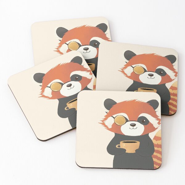 Item preview, Red Panda with Monocle and Tea designed and sold by PrintSmithArt.