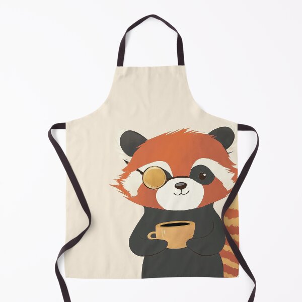 Item preview, Red Panda with Monocle and Tea designed and sold by PrintSmithArt.