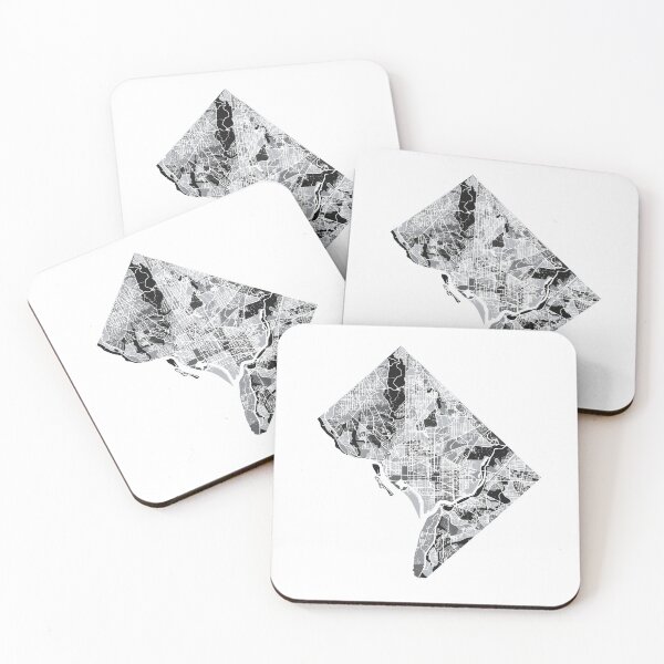 Item preview, Washington DC Neighborhood Map BW designed and sold by polliadesign.