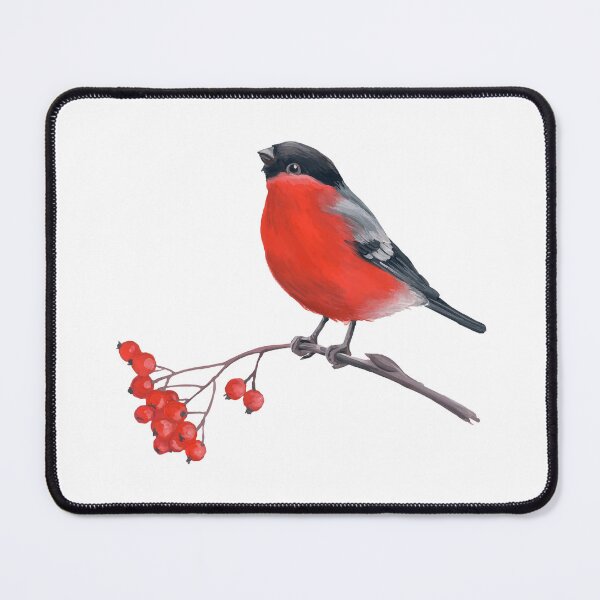 Item preview, Young bullfinch on its branch designed and sold by OtterFactory.