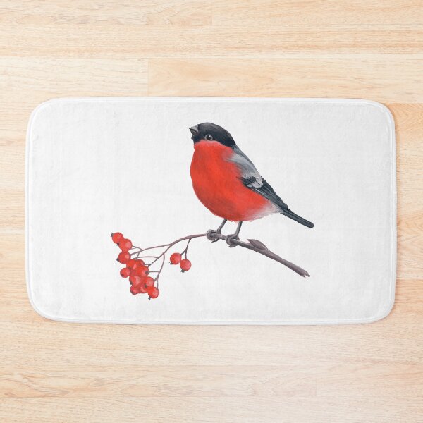 Item preview, Young bullfinch on its branch designed and sold by OtterFactory.