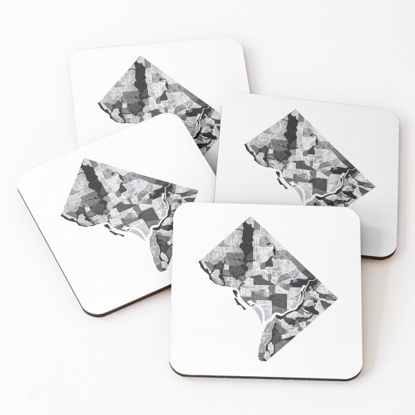 Item preview, Washington DC Neighborhood Map BW designed and sold by polliadesign.