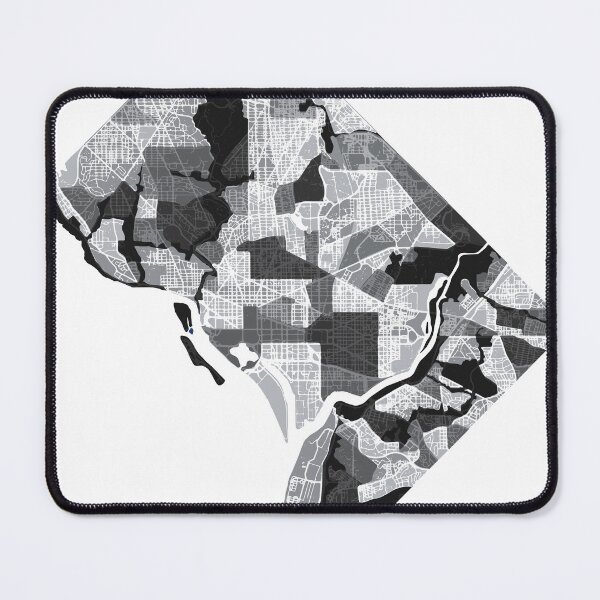 Item preview, Washington DC Neighborhood Map BW designed and sold by polliadesign.