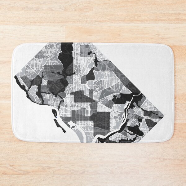 Item preview, Washington DC Neighborhood Map BW designed and sold by polliadesign.