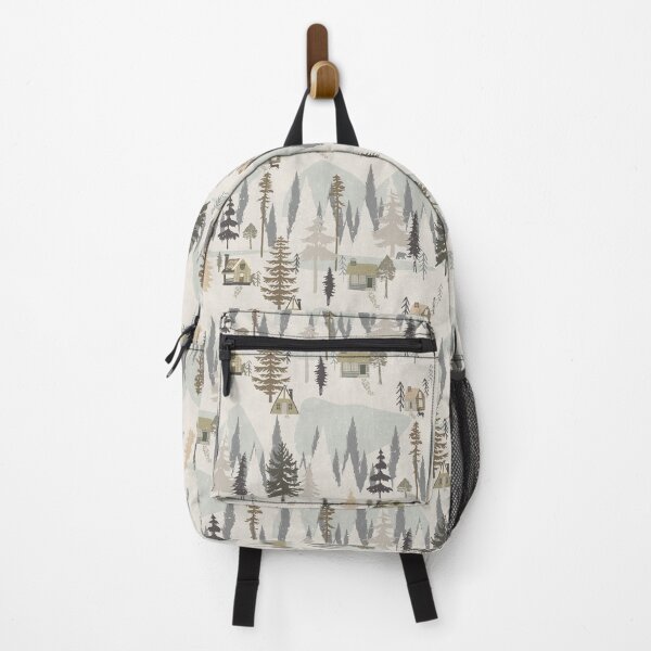 Item preview, Snowy cabincore Woodland Mountain Cabins in Cozy Pines designed and sold by Bridgett3602.