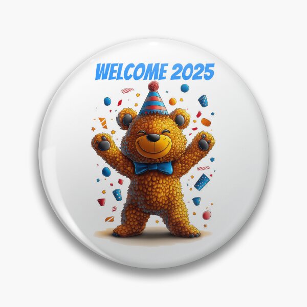 Item preview, Welcome 2025, Party Bear, New Year Fun, Festive Joy, Happy Smiles designed and sold by BukkyStory.