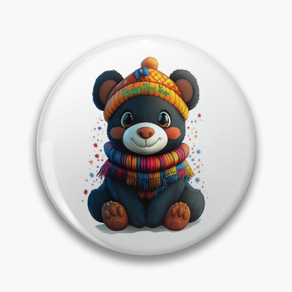 Item preview, Happy New Year, Cozy Bear, Winter Joy, Festive Bear, Colorful Scarf designed and sold by BukkyStory.